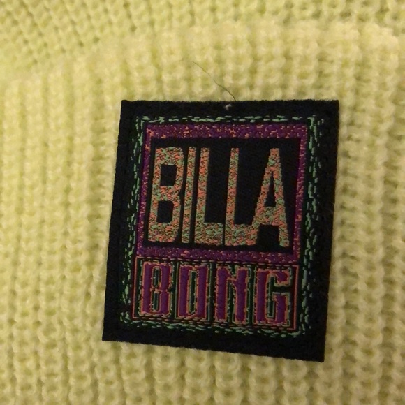 Billabong Walled Cuffed 100% Acrylic Ribbed Beanie Hat Light Green OS NWT - Picture 15 of 16